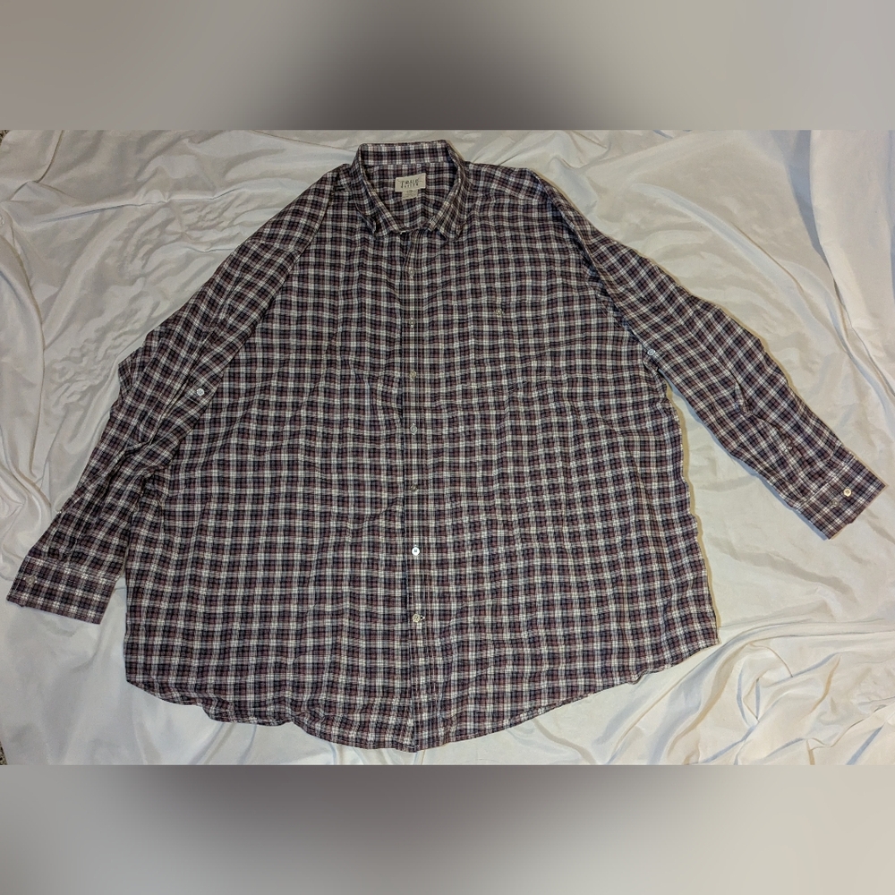 True Nation Men's Plaid Button Down Long Sleeve Shirt Size 4XL - Picture 2 of 4